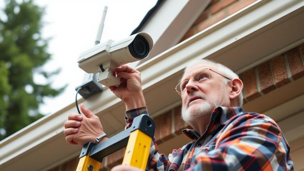 Senior using technology with support (catch the error on generated image?)